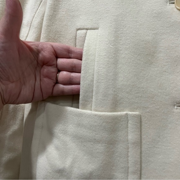 Talbots Size 2 Cream Button Pea Coat Wool Blend Fall Winter Warm Jacket C - Picture 5 of 8